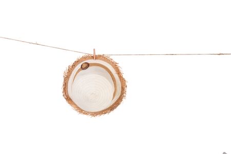 travel concept , summer hat  isolated on white background, clipping path included.の写真素材