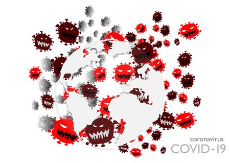   coronavirus COVID-19.  cartoon virus vector Illustration conceptの写真素材