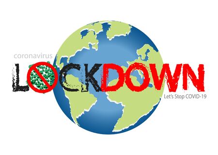  Lockdown Design Vector, Lockdown Coronavirus design Vectorの写真素材