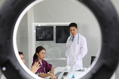 Medical doctors team meeting and consultation in clinical office