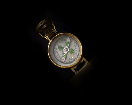 Compass Direction On Digital Code Black Backgroundの写真素材