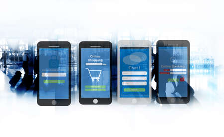 shopping online smartphone , Mobile screen interface design or Mobile app layout designの写真素材