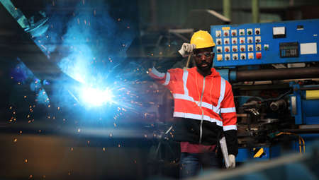 African American engineer skills quality, maintenance, training industry factory worker , warehouse...