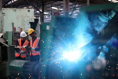 engineer on site for maintenance and training  in industry factory worker , warehouse Workshop for...