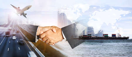 The world logistics  background or transportation Industry or shipping business, Container Cargo  shipment  truck delivery airplane  import export Conceptの写真素材