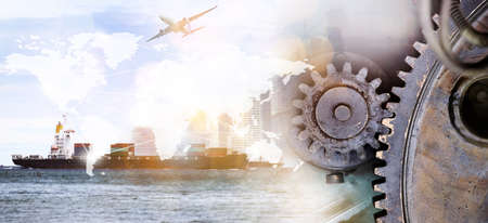 The world logistics  background or transportation Industry or shipping business, Container Cargo  shipment  truck delivery airplane  import export Conceptの写真素材