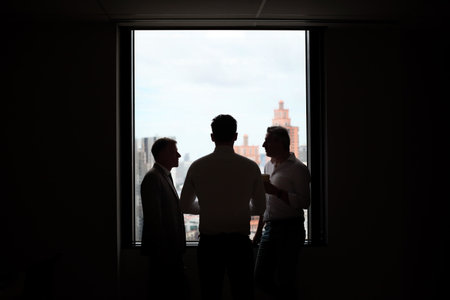 business team working at office ,silhouette styleの写真素材