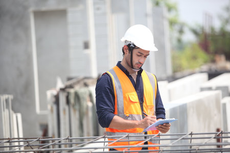 engineer team working at construction  industry area