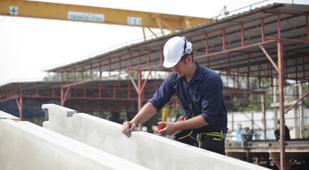 engineering team working on site