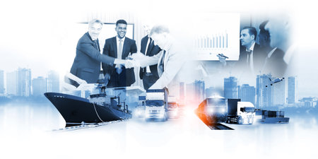 Business of  the world  logistic network distribution or transportation Industry or shipping business, Container Cargo  shipment , truck delivery, airplane , import export Conceptの写真素材