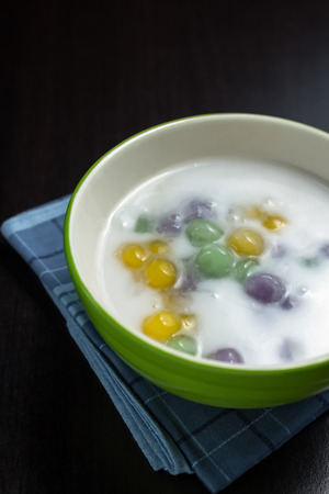 Dumplings in coconut cream Bua Loi Dessert of Thailandの写真素材