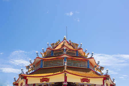City Hall statue of Guanyin temple floating island.の写真素材