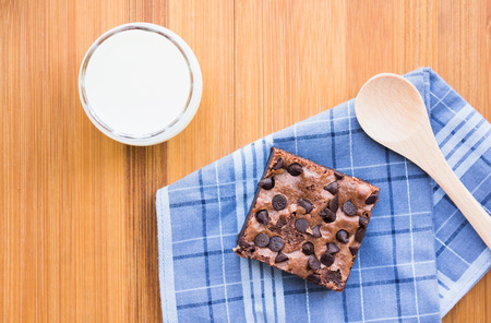Top view of Cookies and milk on a beautiful morning, put on the table ready to eat. Perfect compositionの写真素材