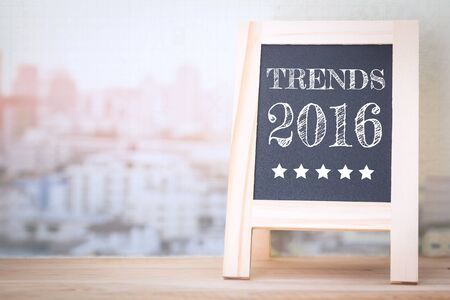 Concept TRENDS 2016 message on wood boardsの写真素材