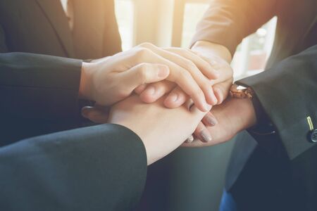 Business teamwork Join Hands Support Together Concept.