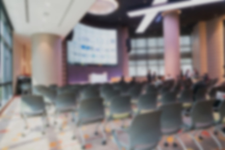 Abstract blurred photo of conference hall or seminar room, Can be used as background for its ads.の写真素材