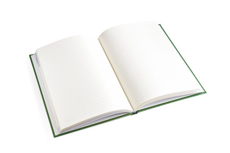 Blank white template open page is empty on white background. Used to bring the template of the document used in advertising.の写真素材