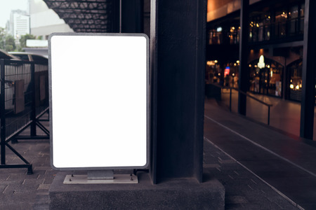 Blank billboard poster in the department store, with copy space for advertising message.の写真素材