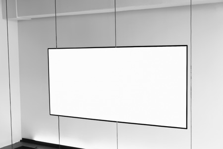 Blank billboard poster in the department store, with copy space for advertising message.