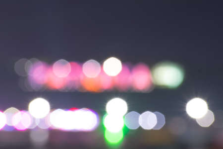 The colorful of bokeh light in the great night of urban cityの写真素材