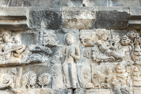 Borobudur Temple, Originally built in the 9th century during the reign of the Sailendra Dynasty, the world's largest Buddhist temple that designed through Javanese Buddhist architecture.の写真素材