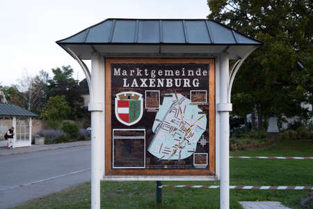 Lower Austria, Austria - October 8, 2019: View of Marktgemeinde Laxenburg or the landmark map of...