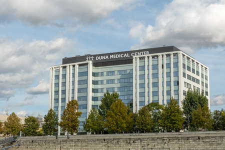 Budapest, Hungary - October  11, 2019: View of Duna Medical Center, one of the best equipped private health care facilities in Hungary, staffed by internationally recognized experts dedicated.のeditorial素材