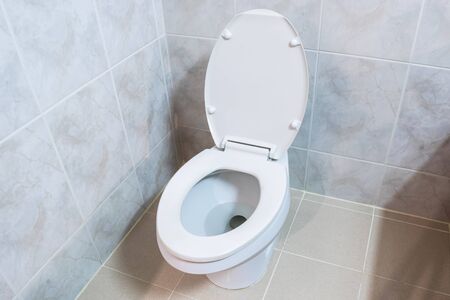 Background of clean old ceramic  toilet inside the bath room, rest room