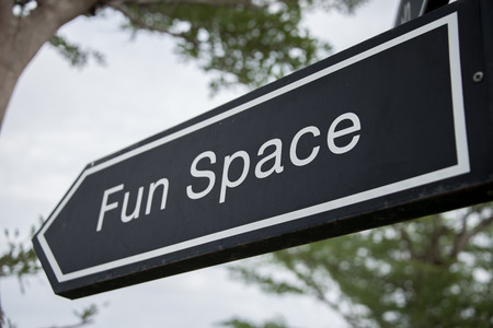 signs of word Fun Spaceの写真素材