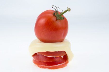 extract ripe tomato with white skincareの写真素材