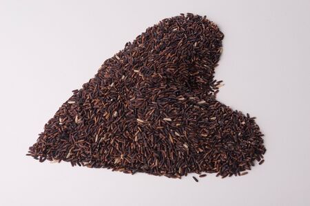 rice berry in heart shapeの写真素材