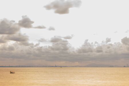 colorful dramatic sky with cloud at sunsetの写真素材