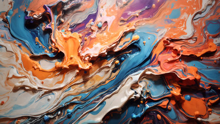 Colorful abstract geometric background. Liquid dynamic gradient wavesの素材