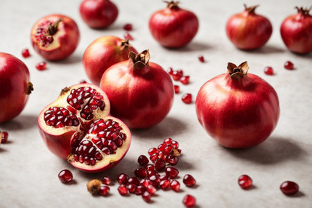 Pomegranate isolated on white backgroundの素材