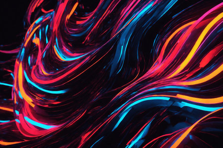 colorful multicolor spectrum abstract background of glowing linesの素材