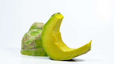 Pumpkin cut isolated on white with clipping pathの写真素材