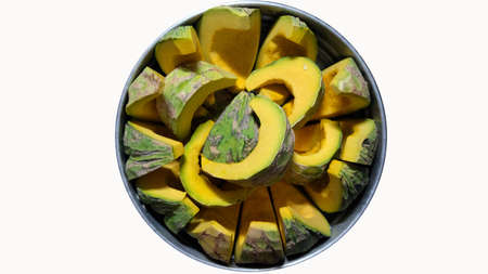 Pumpkins in sweet coconut milk,Thai dessert Buak-Phak-Tong ,Thai Dessert Photography has smoke is...