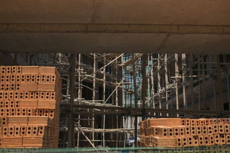 Building with bambooの写真素材