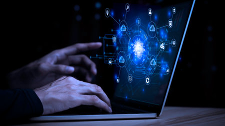 Businessman analytics Ai technology digital transformation change management, internet of things....