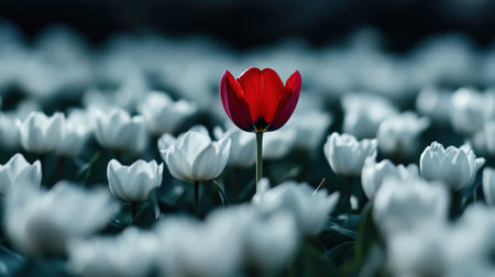 tulips. a bulbous spring-flowering plant of the lily family, with boldly colored cup-shaped flowers.の素材