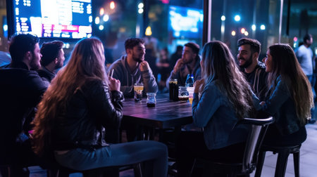 A scoreboard lighting up with the winning team points after the final trivia roundの素材