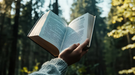 A hand flipping through a self-help book filled with tips for personal growthの素材