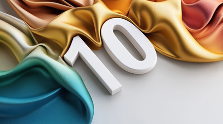 A top 10 list on a colorful, dynamic display, counting down from number 10 to number 1の素材