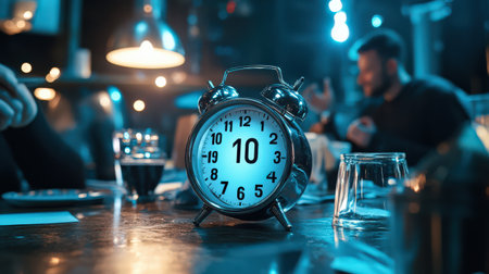 A countdown timer from 10 to 1 displayed on a screen during a top 10 reveal eventの素材