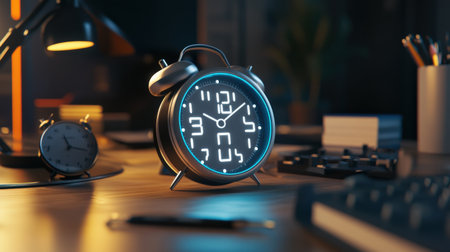 A digital countdown timer on a quiz screen, showing how much time is left in the testの素材