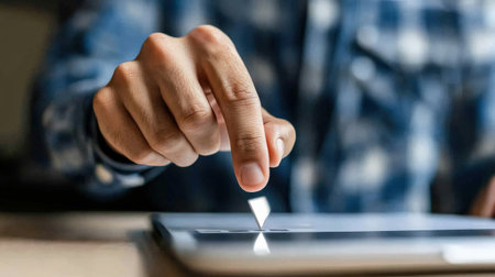 A person clicking the final answer on a quiz website, ready to see their resultsの素材