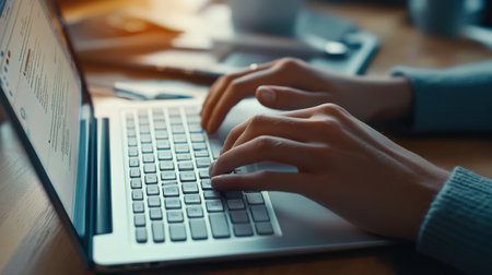 "A person typing the answer to a quiz question on a keyboard during an online test --ar 16:9 --personalize jaydbm9 --v 6.1 Job ID: 071ab4e2-dc2e-4c0e-8cc5-2fde349631a0の素材