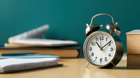 A timer on a desk counting down the minutes left for students to complete their examの素材
