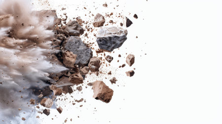 Crushed eyeshadow isolated on white background with copy space.の素材