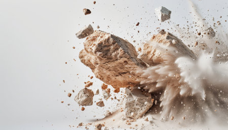 close up of powder explosion on white background with copy space for textの素材